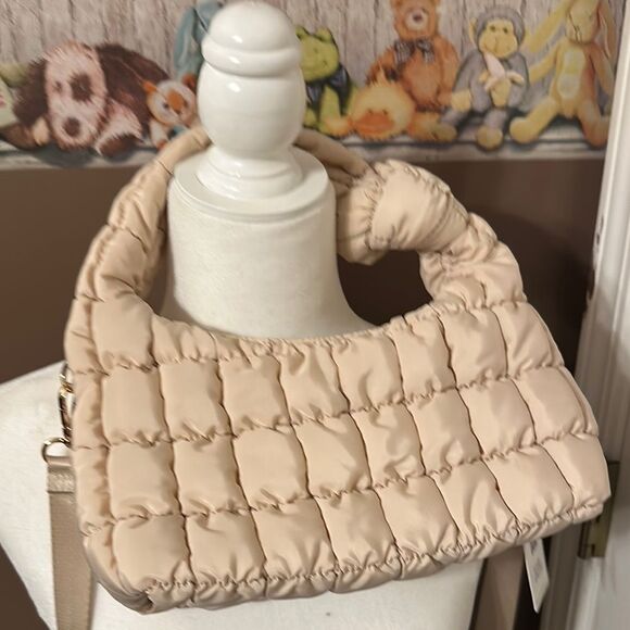 Urban Expressions Handbags - Urban Expressions Quilted Cream Shoulder Bag NWT
